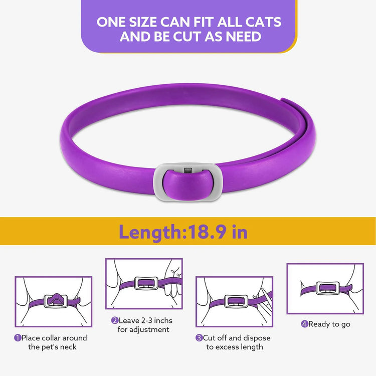 Calming Collar for Cats with Pheromones,Cat Anxiety and Calming,Up to 18.9Inch,Water Resistant,8 Pack 240 Days Supply