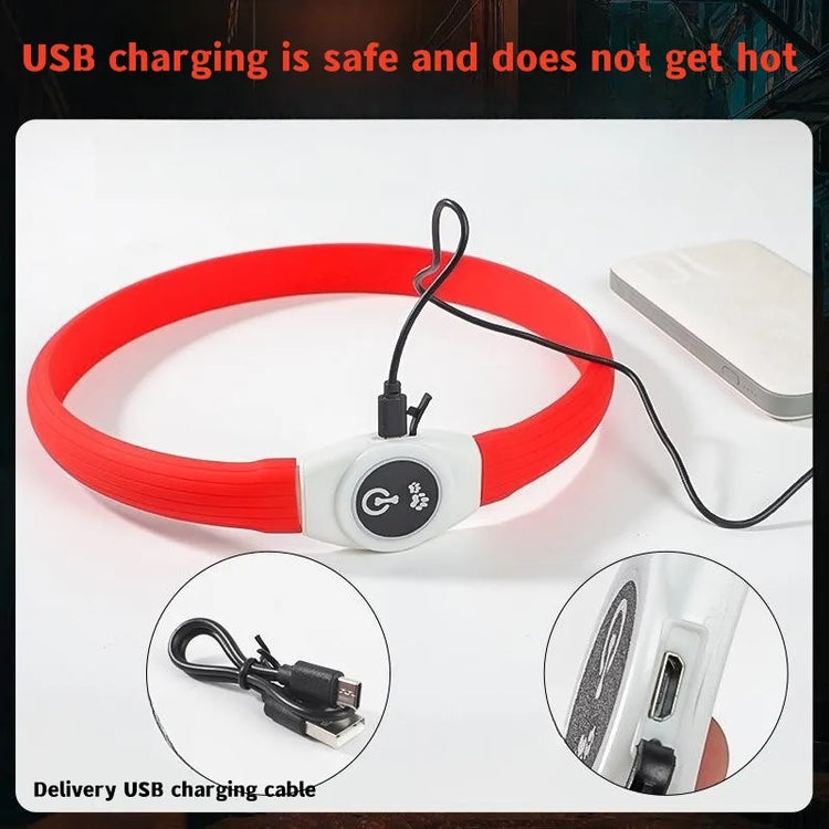 New Led Luminous Dog Collar PVC Waterproof , for Large Medium Small Dogs Collar Usb Light Night Safety Pet Glowing Accessories