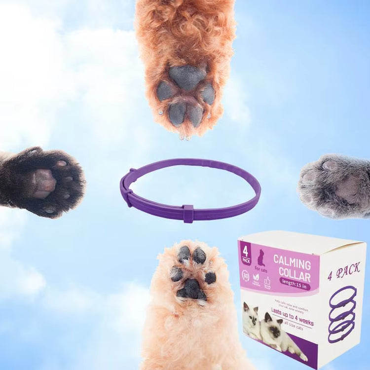 Calming Collar for Cats Pet Calming Pheromone Collar for Cats Dogs Calming Collar for Anxiety Effective Relieve Anxiety Stress