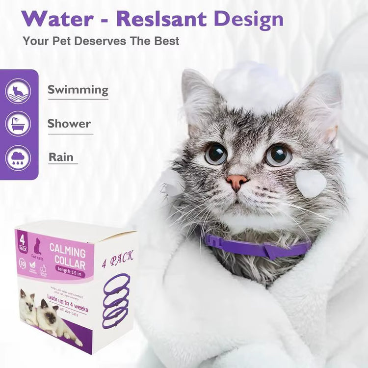 Calming Collar for Cats Pet Calming Pheromone Collar for Cats Dogs Calming Collar for Anxiety Effective Relieve Anxiety Stress