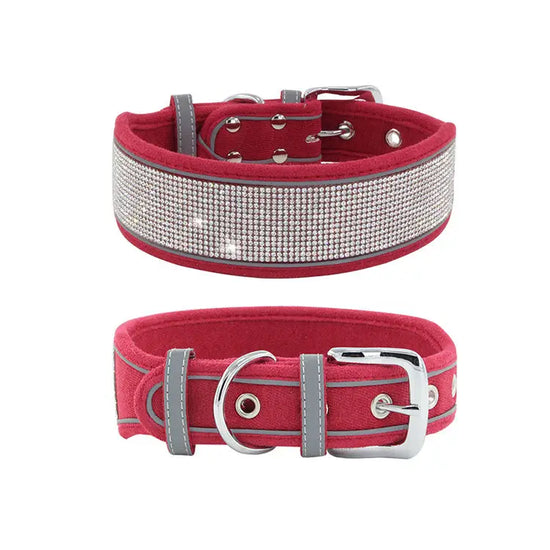 Reflective Rhinestone Pet Necklace Collar