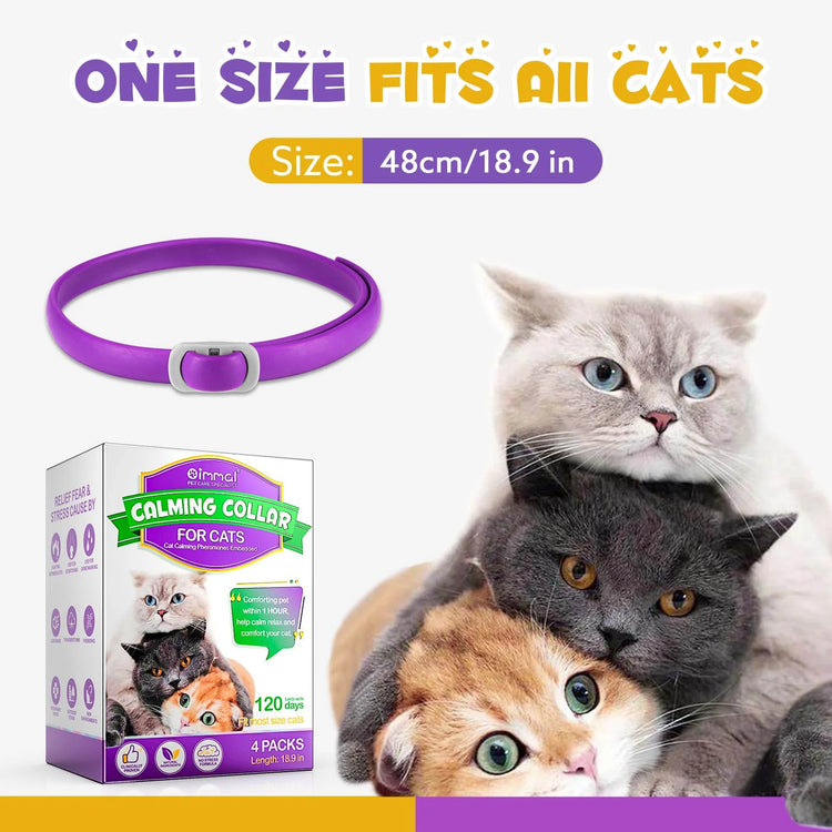 Calming Collar for Cats with Pheromones,Cat Anxiety and Calming,Up to 18.9Inch,Water Resistant,8 Pack 240 Days Supply