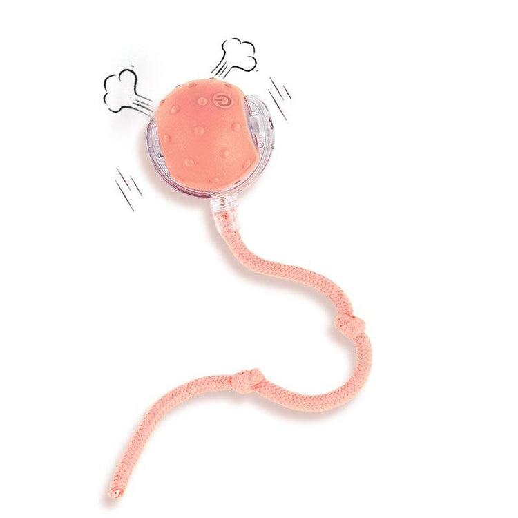 SPOVEN Interactive Cat & Dog Toys - USB Rechargeable Fast Rolling Ball with Bird Chirping & Light - Anti-Depression Pet Fun Gift - Red Color - 6.3X6.0X5.0Cm
