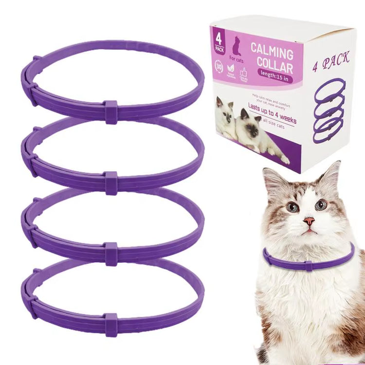 Calming Collar for Cats Pet Calming Pheromone Collar for Cats Dogs Calming Collar for Anxiety Effective Relieve Anxiety Stress