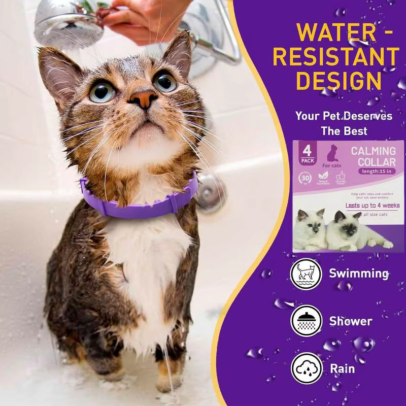 Calming Collar for Cats Pet Calming Pheromone Collar for Cats Dogs Calming Collar for Anxiety Effective Relieve Anxiety Stress