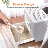 Large Collapsible Cat Litter Box with Leak-Proof Design and Included Sand Shovel for Effortless Cleaning
