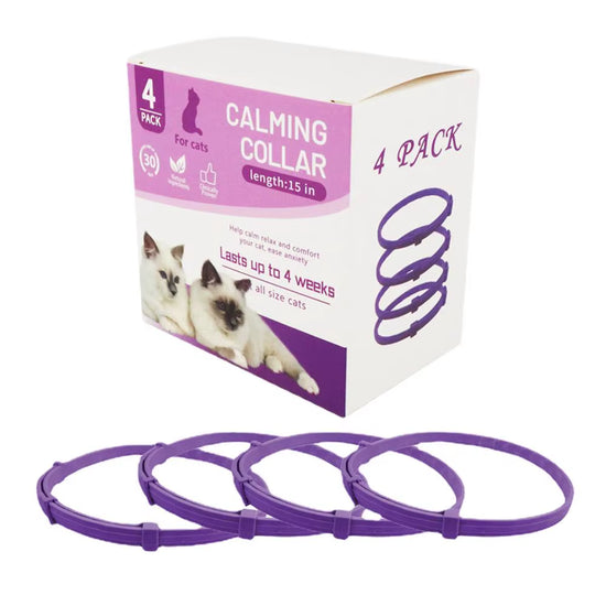 Calming Collar for Cats Pet Calming Pheromone Collar for Cats Dogs Calming Collar for Anxiety Effective Relieve Anxiety Stress