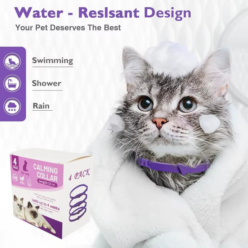 Calming Collar for Cats Pet Calming Pheromone Collar for Cats Dogs Calming Collar for Anxiety Effective Relieve Anxiety Stress
