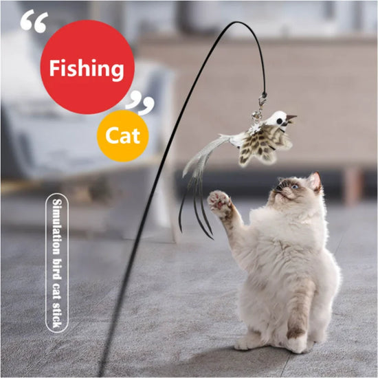 Interactive Simulation Bird Cat Stick Toy