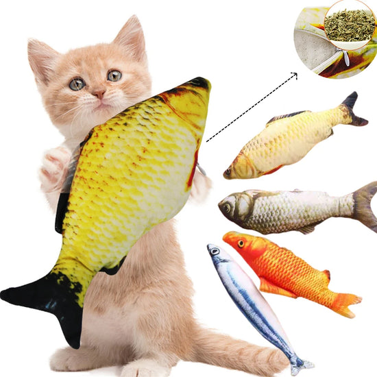 3D Fish Simulation Plush Cat Toy