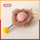 SPOVEN Interactive Cat & Dog Toys - USB Rechargeable Fast Rolling Ball with Bird Chirping & Light - Anti-Depression Pet Fun Gift - Red Color - 6.3X6.0X5.0Cm